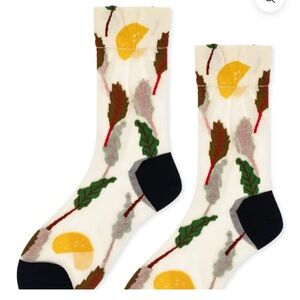 Hansel From Basel Swiss Chard Sheer Crew socks women’s NWT